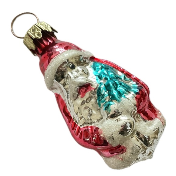 6 Vintage Glass Christmas Ornaments - Frog, Santa, Duck, Bear, Angel, Girl - Picture 3 of 11